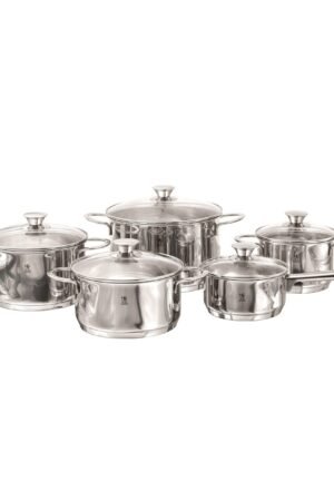 HENCKELS Biarritz 10 Piece 18/10 Stainless Steel Cookware Set