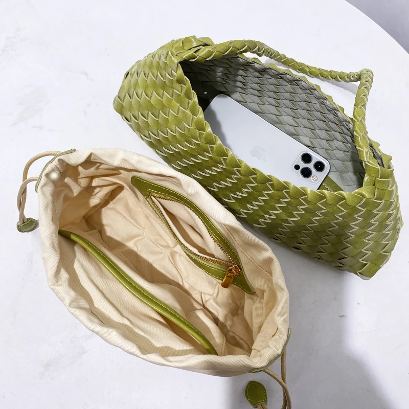 Hand Woven Shell Bags For Women Luxury Designer Handbags Purses 2025 New In PU Cross Weaving With Inner Pocket Underarm Shoulder – Image 5