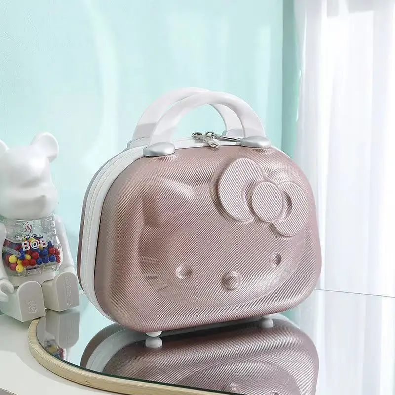 Cartoon Hello Kittys 12 Inches Cosmetic Case Suitcase Suitcase Companion Gift Box Kawaii Cartoon Sanrios Cute Student Girl – Image 4