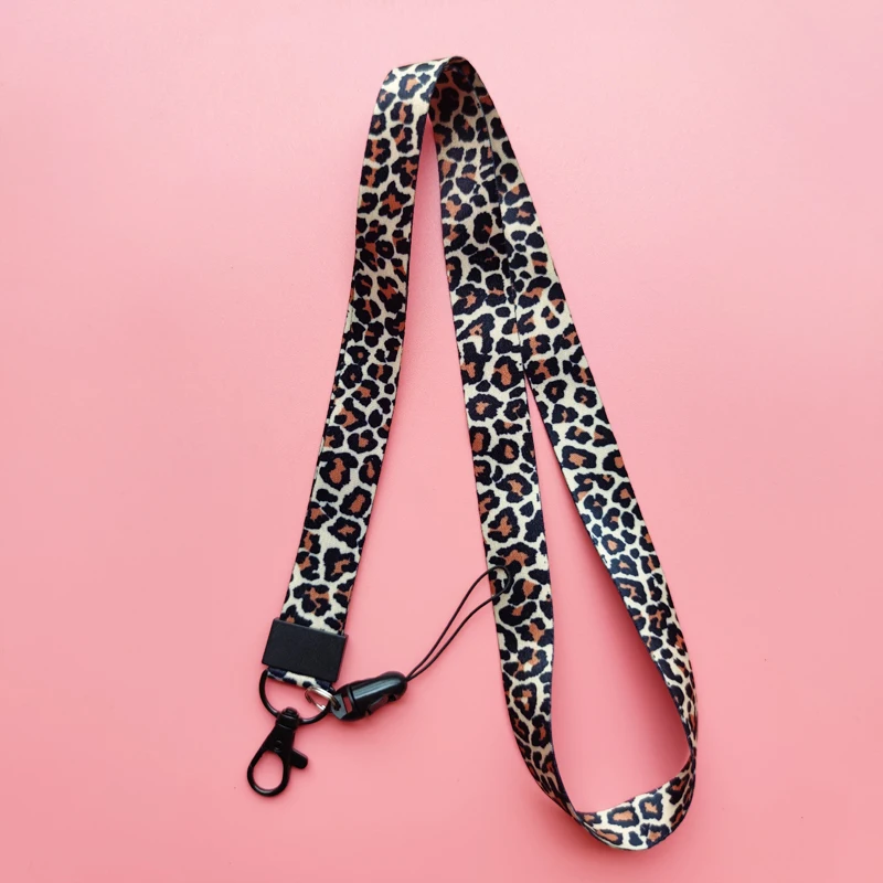 Leopard Print Identification Card Holder lanyards Key chain Cartoon Card Case ID Badge Holder Neck Strap Credentials – Image 20
