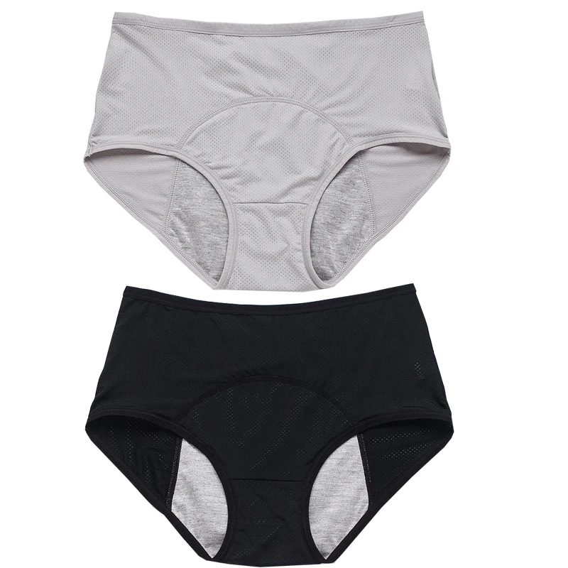 2pcs Women's Physiological Briefs Girl Menstrual Panties Ladies Period Leak Proof Panty Mid Waist Ice Silk Underwear – Image 10