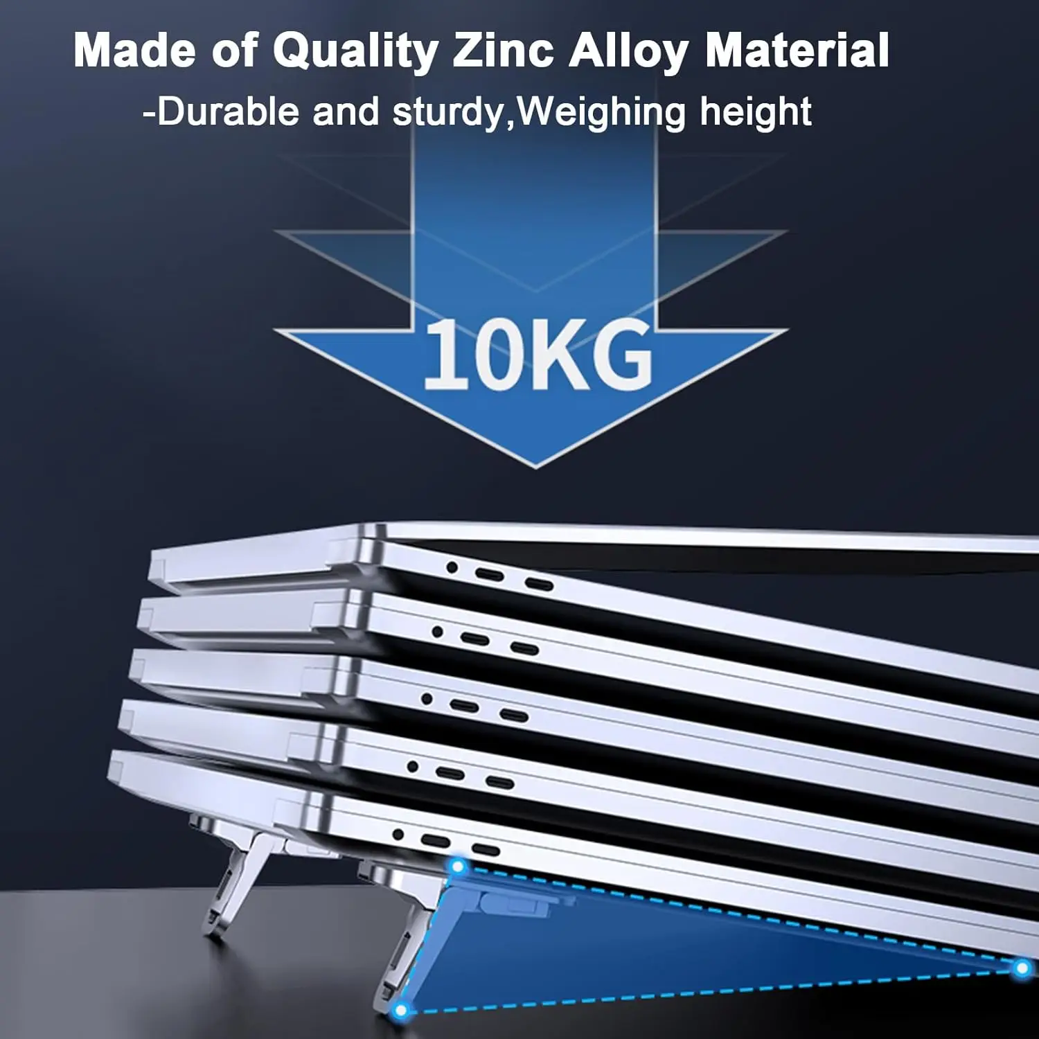 2pcs/Set Foldable Laptop Stand Portable Notebook Support Holder Adjustable Riser Cooling Bracket Universal for Laptop Tablet – Image 9