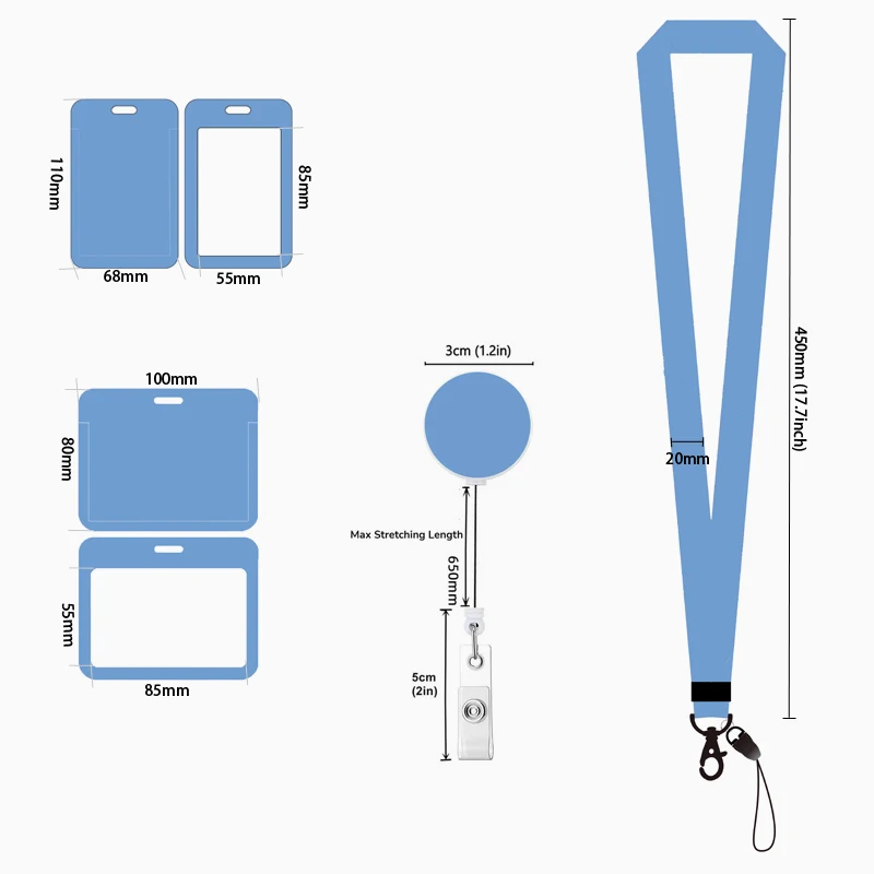 Leopard Print Identification Card Holder lanyards Key chain Cartoon Card Case ID Badge Holder Neck Strap Credentials – Image 14