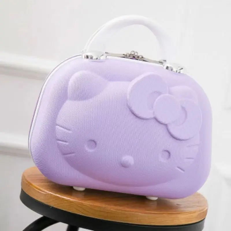 Cartoon Hello Kittys 12 Inches Cosmetic Case Suitcase Suitcase Companion Gift Box Kawaii Cartoon Sanrios Cute Student Girl – Image 8