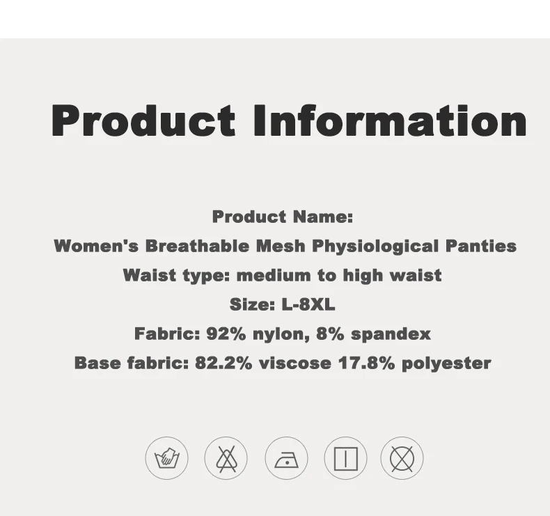 2pcs Women's Physiological Briefs Girl Menstrual Panties Ladies Period Leak Proof Panty Mid Waist Ice Silk Underwear – Image 31