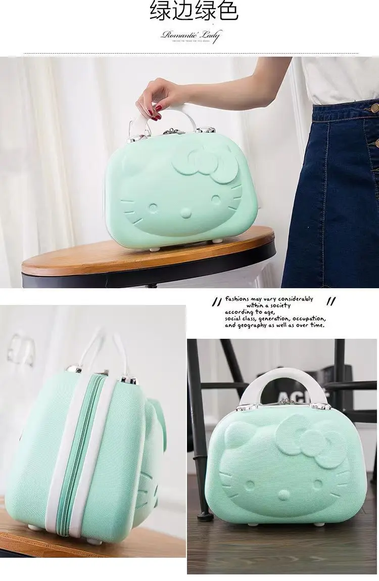 Cartoon Hello Kittys 12 Inches Cosmetic Case Suitcase Suitcase Companion Gift Box Kawaii Cartoon Sanrios Cute Student Girl – Image 26