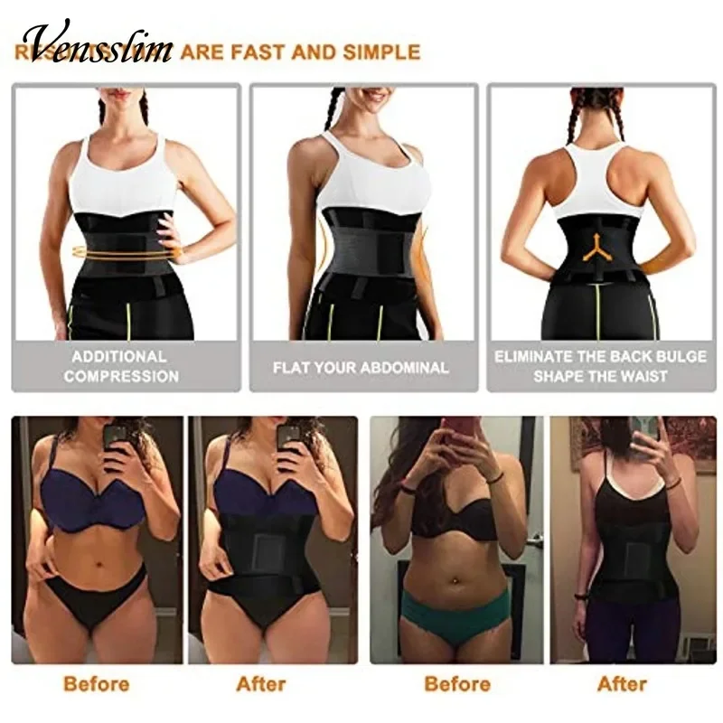 Vensslim Women Sauna Sweat Abdomen Trimmer Belt Waist Trainer Slimming Body Shaper Corset Workout Belly Slim Fat Burner Girdles – Image 5