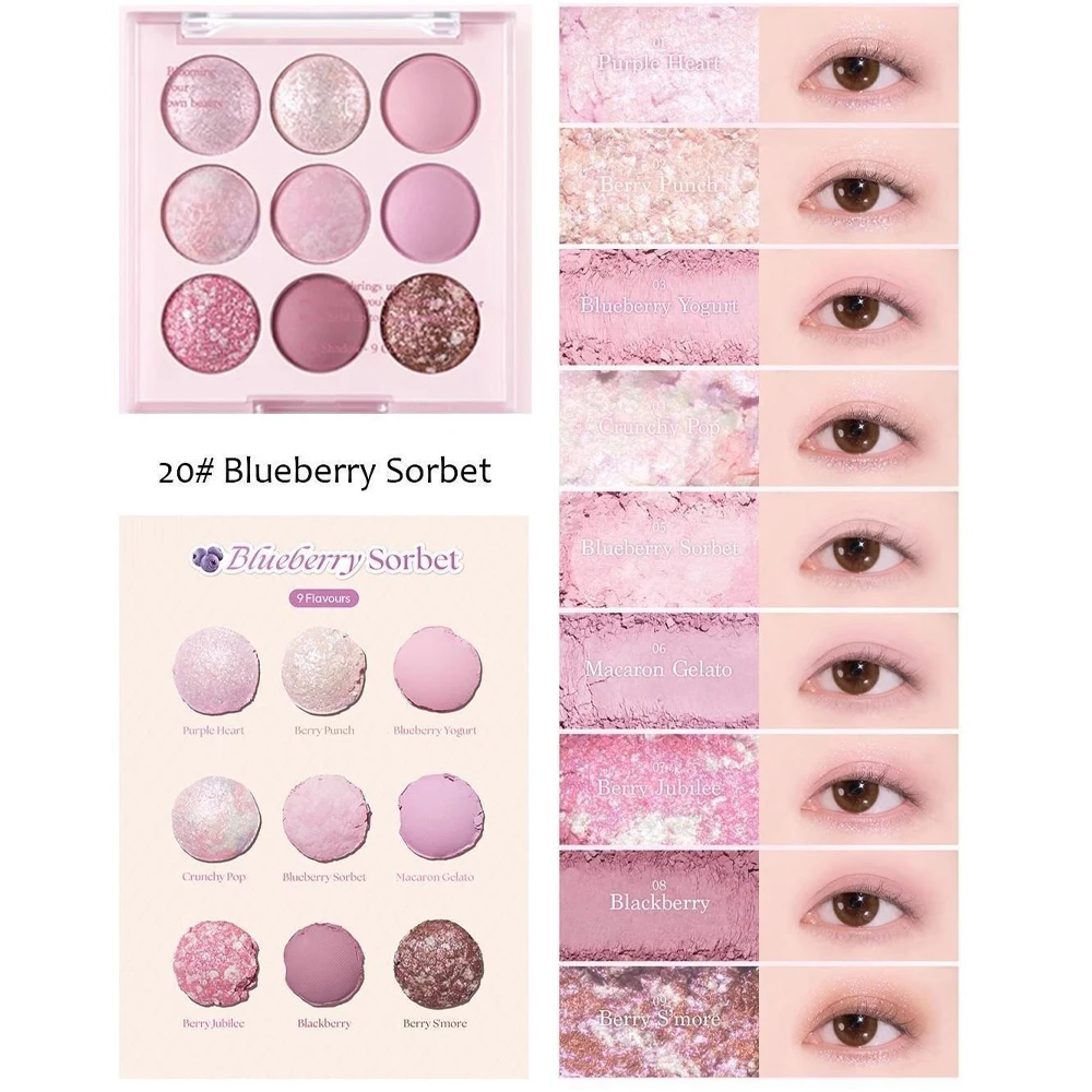 Ice Cream Nine Color Eyeshadow Sequins Glitter Beaded Earth Color Eyeshadow Mashed Potatoes Novice Trendy Instagram Aesthetic – Image 15