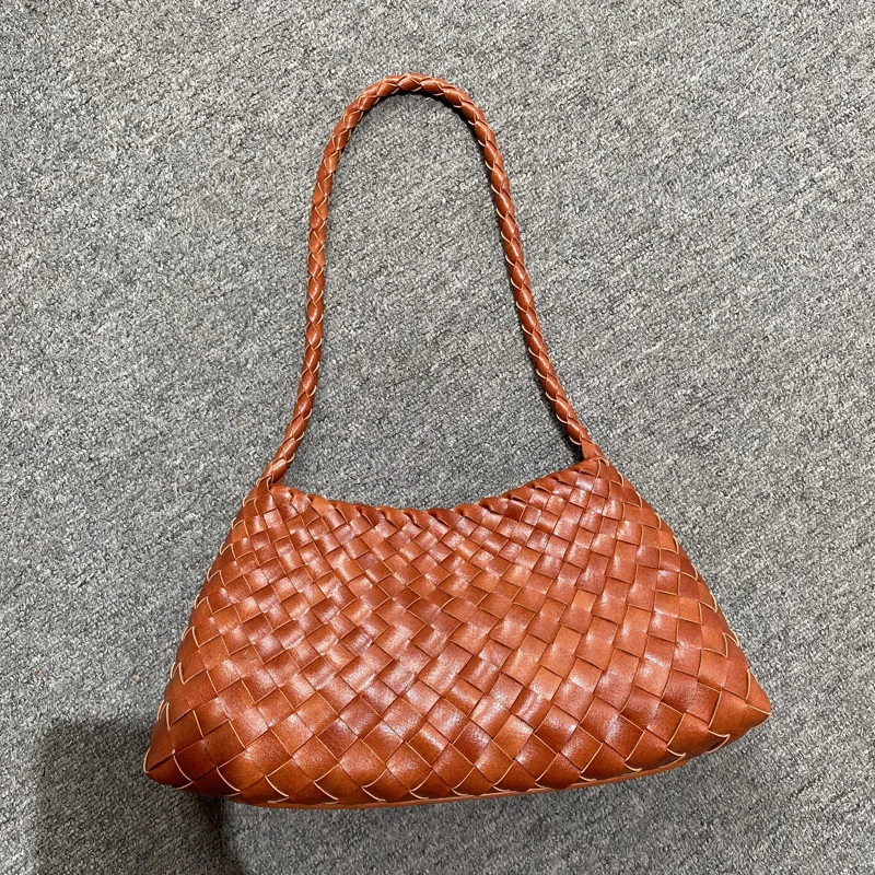 Hand Woven Shell Bags For Women Luxury Designer Handbags Purses 2025 New In PU Cross Weaving With Inner Pocket Underarm Shoulder – Image 7