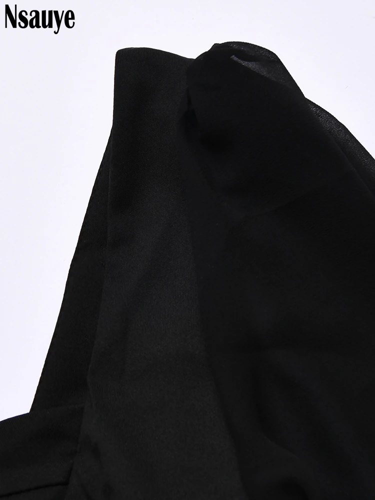 Nsauye 2022 Autumn Summer Sheath Long Puff Sleeve Skinny Women Rompers Bodysuits Y2K Square Collar Fashion Jumpsuit Body Tops – Image 23