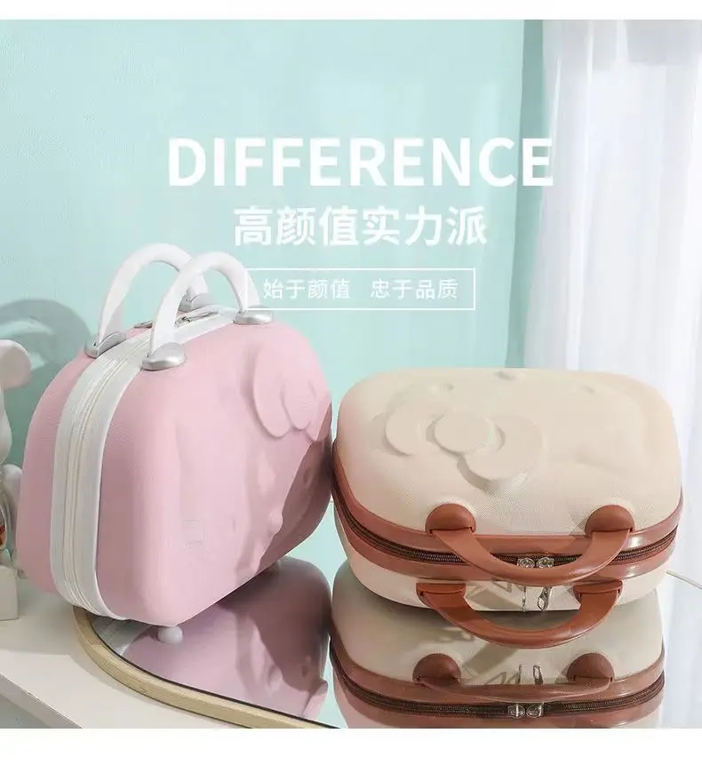 Cartoon Hello Kittys 12 Inches Cosmetic Case Suitcase Suitcase Companion Gift Box Kawaii Cartoon Sanrios Cute Student Girl – Image 31