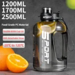 1.2L/1.7L/2.5L Large-Capacity Sports Water Bottle with Straw Belly Cup for Fitness Gym Kettle Portable Plastic Cup Drinkware