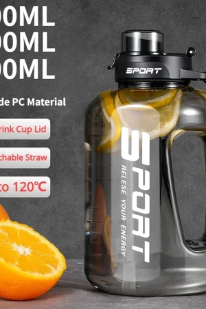 1.2L/1.7L/2.5L Large-Capacity Sports Water Bottle with Straw Belly Cup for Fitness Gym Kettle Portable Plastic Cup Drinkware