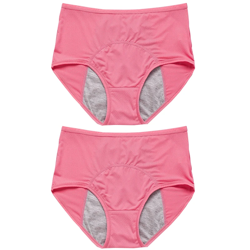 2pcs Women's Physiological Briefs Girl Menstrual Panties Ladies Period Leak Proof Panty Mid Waist Ice Silk Underwear – Image 21
