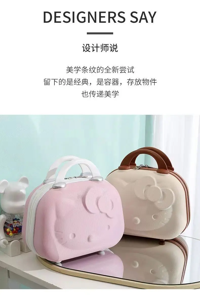 Cartoon Hello Kittys 12 Inches Cosmetic Case Suitcase Suitcase Companion Gift Box Kawaii Cartoon Sanrios Cute Student Girl – Image 37