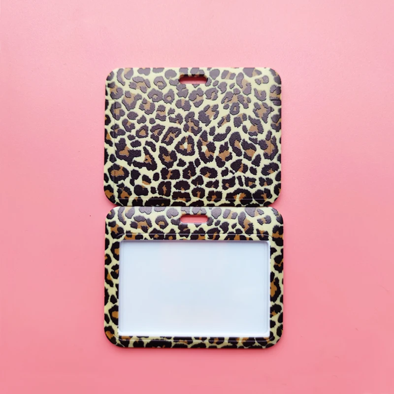 Leopard Print Identification Card Holder lanyards Key chain Cartoon Card Case ID Badge Holder Neck Strap Credentials – Image 6