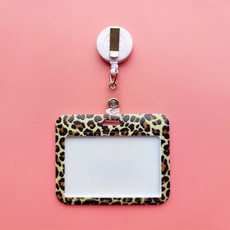 Leopard Print Identification Card Holder lanyards Key chain Cartoon Card Case ID Badge Holder Neck Strap Credentials – Image 16