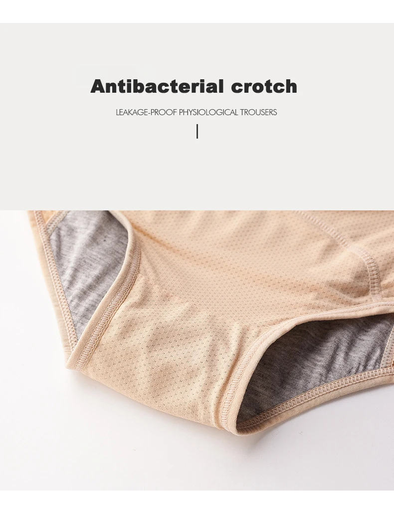 2pcs Women's Physiological Briefs Girl Menstrual Panties Ladies Period Leak Proof Panty Mid Waist Ice Silk Underwear – Image 28