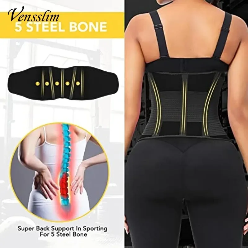 Vensslim Women Sauna Sweat Abdomen Trimmer Belt Waist Trainer Slimming Body Shaper Corset Workout Belly Slim Fat Burner Girdles – Image 6