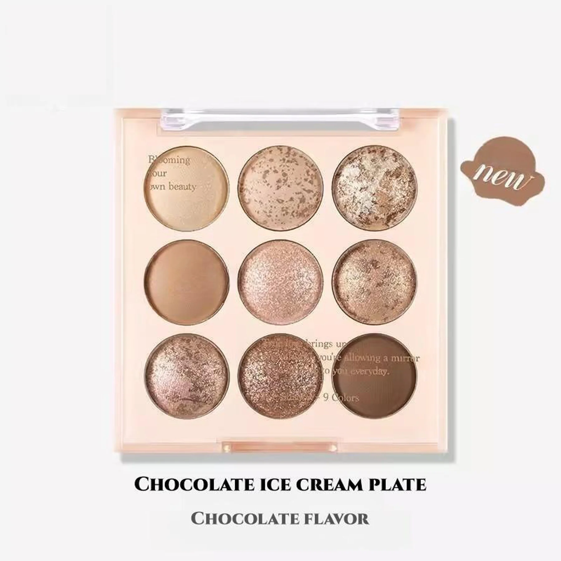 Ice Cream Nine Color Eyeshadow Sequins Glitter Beaded Earth Color Eyeshadow Mashed Potatoes Novice Trendy Instagram Aesthetic – Image 9