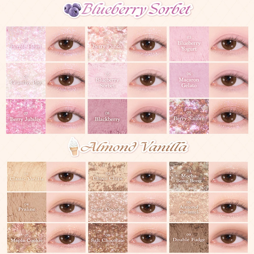 Ice Cream Nine Color Eyeshadow Sequins Glitter Beaded Earth Color Eyeshadow Mashed Potatoes Novice Trendy Instagram Aesthetic – Image 13