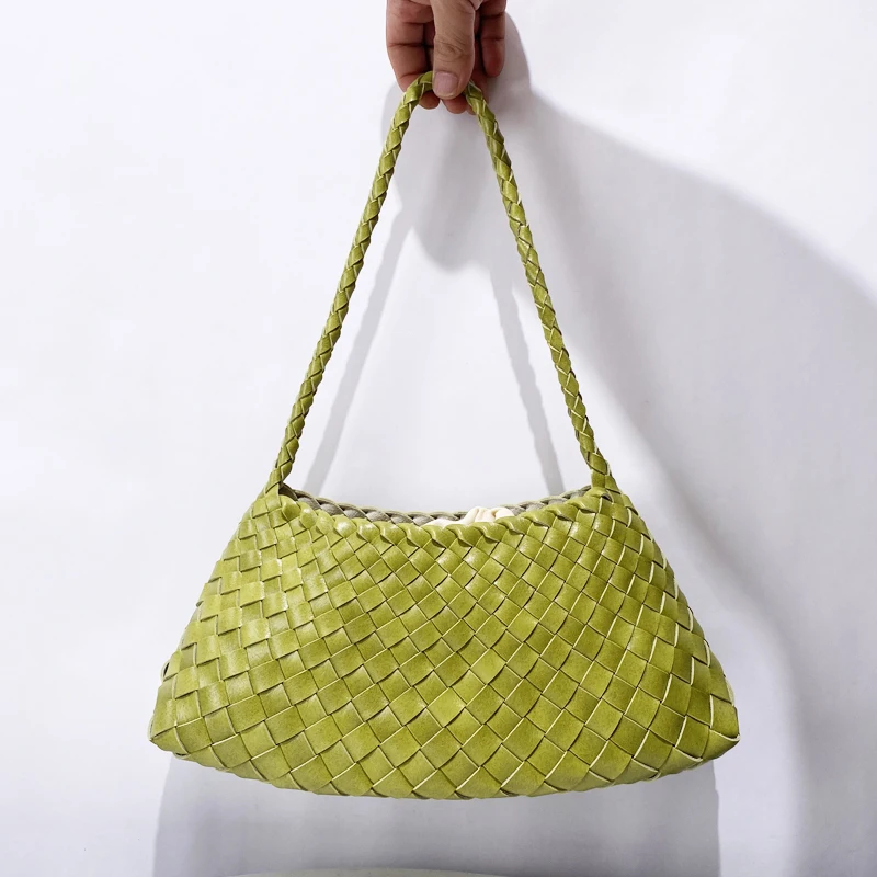 Hand Woven Shell Bags For Women Luxury Designer Handbags Purses 2025 New In PU Cross Weaving With Inner Pocket Underarm Shoulder – Image 13