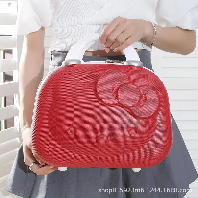 Cartoon Hello Kittys 12 Inches Cosmetic Case Suitcase Suitcase Companion Gift Box Kawaii Cartoon Sanrios Cute Student Girl – Image 6