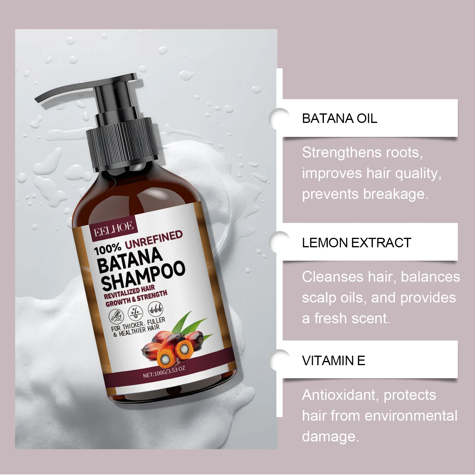 Batana Oil Hair Conditioner Moisturizing for Damaged Hair Roots Repair Anti Drying Revitalizing the Hairs Keratin Hair Shampoo – Image 13