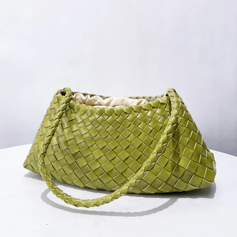 Hand Woven Shell Bags For Women Luxury Designer Handbags Purses 2025 New In PU Cross Weaving With Inner Pocket Underarm Shoulder – Image 10