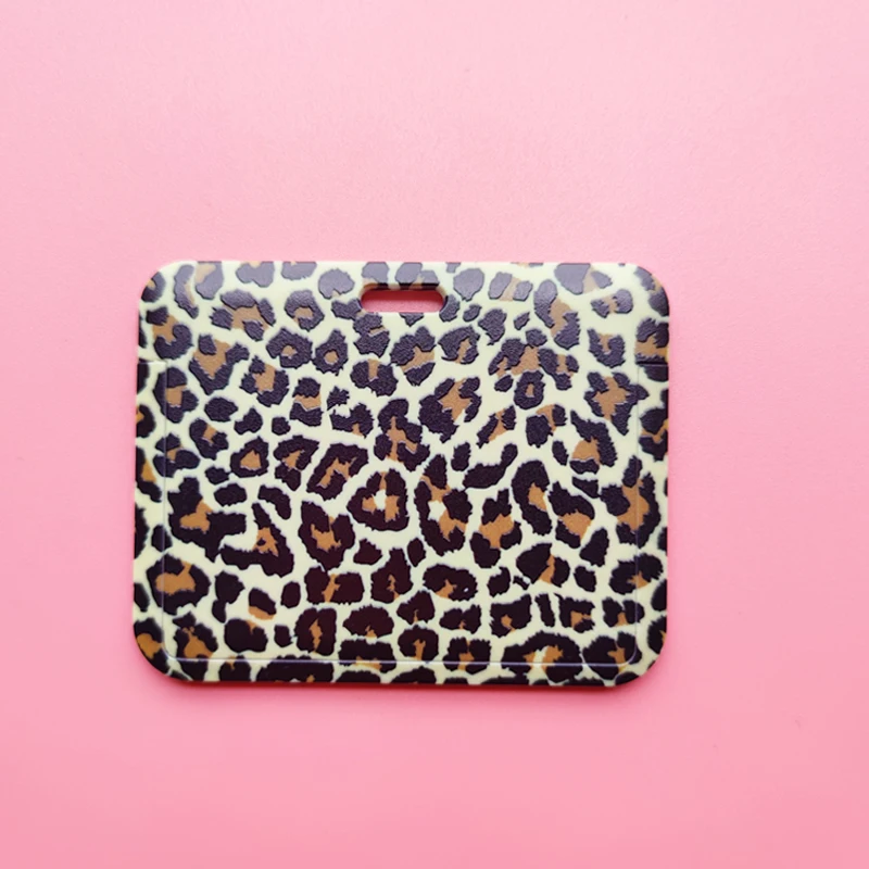 Leopard Print Identification Card Holder lanyards Key chain Cartoon Card Case ID Badge Holder Neck Strap Credentials – Image 8
