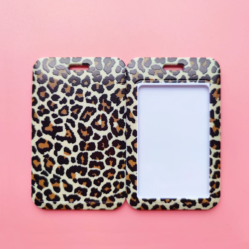 Leopard Print Identification Card Holder lanyards Key chain Cartoon Card Case ID Badge Holder Neck Strap Credentials – Image 5